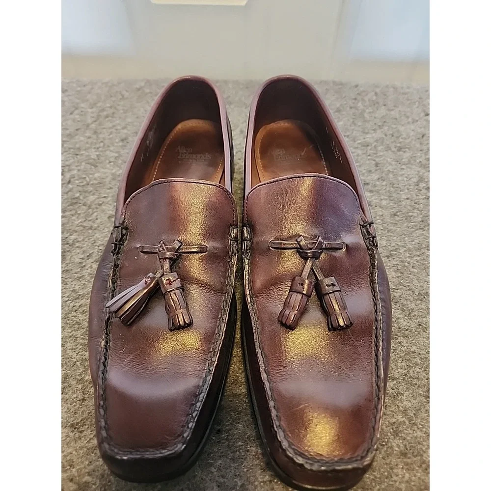 Allen Edmonds Saratoga Tassel Loafers Men's 11 Burgundy Leather Made in The USA‎